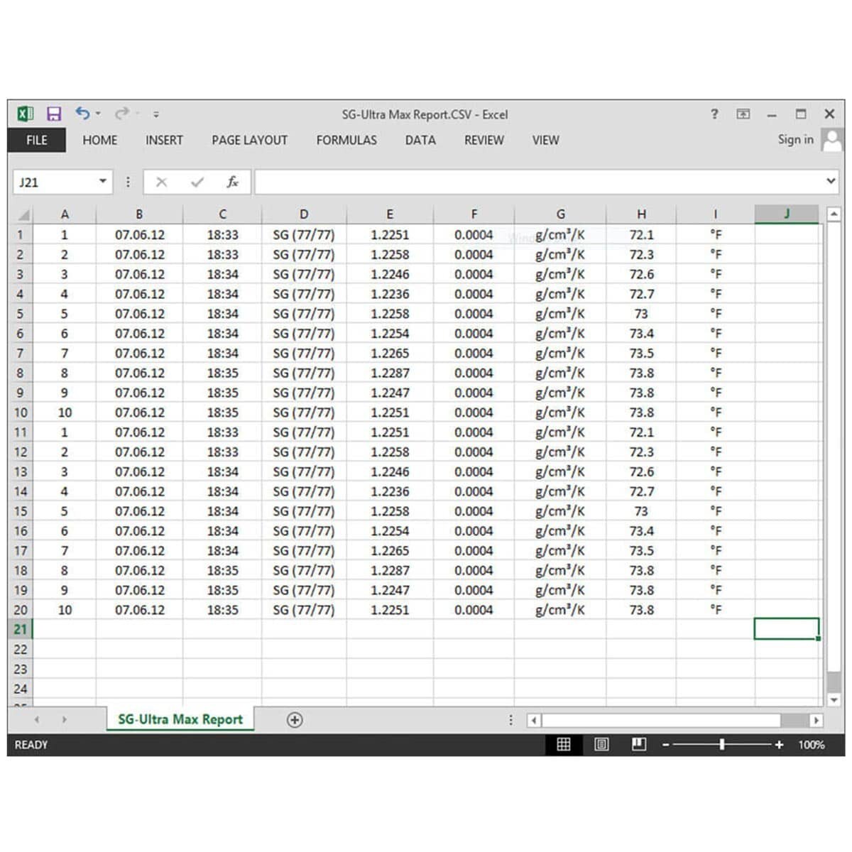 Screen shot of Eagle Eye Power Solutions Sg-Ultra Max report